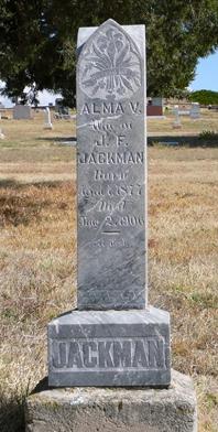 Alma V (Johnson) Jackman Headstone