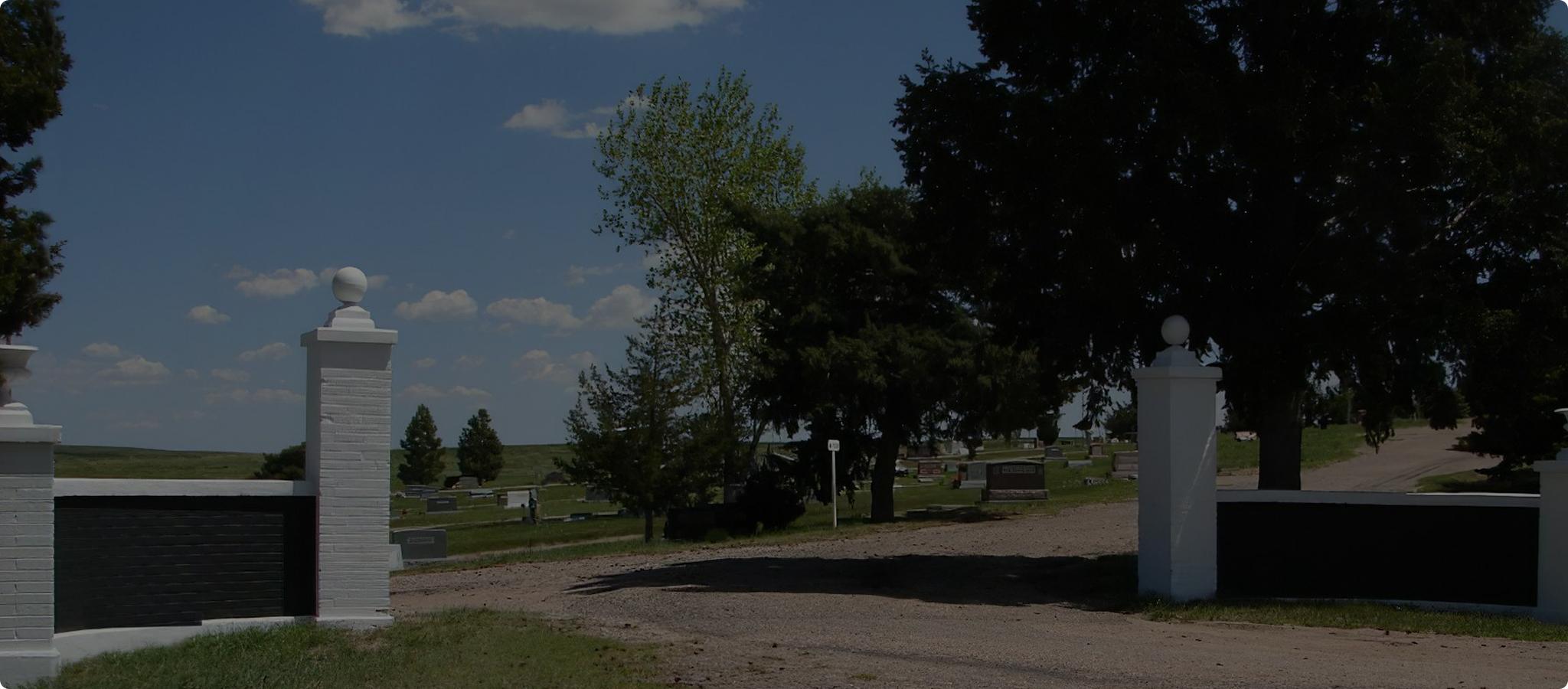Hillside cemetery view