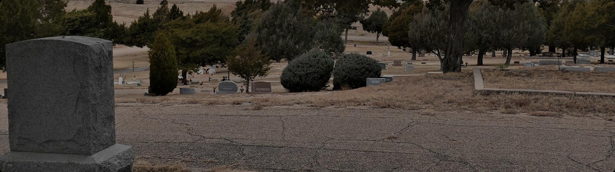 view of the cemetery hillside